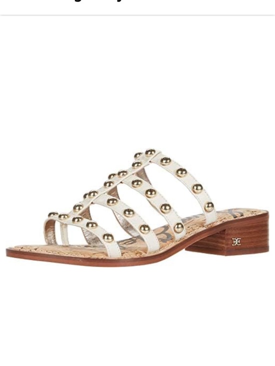 Sam Edelman Shoes - Sam Edelman Studded White Leather Slide Sandal